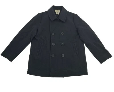 L.L. Bean Wool Peacoat Men's L-Reg Black Bellandi Italian Fabric Thinsulate - Image 1 of 4