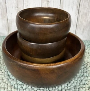 Set insalatiera vintage 4 pezzi in legno di teak non marcata  - Foto 1 di 11