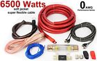 0 AWG AMP AMPLIFIER WIRING KIT 6500 WATTS HIGH POWER QUALITY BLUE SILVER BEST