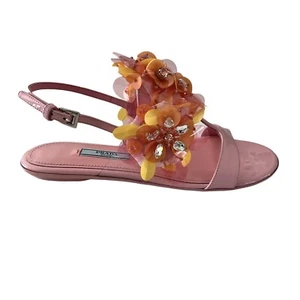 Prada Calzature Donna Sandals Size 36 Acrylic Rhinestone Studded Designer NEW - Picture 1 of 11