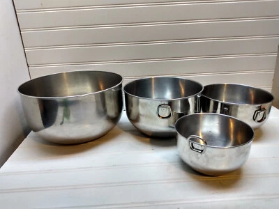 Farberware Bowl Stainless Mixing Nesting Server 4pc Set: 5, 3, 2 & 1Qt ***Read - Image 1 of 4