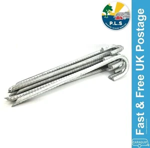 Carpa ancla de acero galvanizado acanalada de 14" J pin clavija de tierra carpa x 50 - Imagen 1 de 5