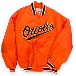 Vintage Baltimore Orioles Starter Jacket Men's XXL Orange MLB Satin Script Logo - Picture 1 of 16