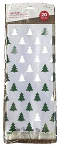Christmas Cellophane Treat Bags with Twist Ties (20 Pcs Per Pack)Christmas Trees - Picture 1 of 2