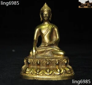Old Tibet bronze Gilt Amitabha Sakyamuni Shakyamuni Shakya Mani Buddha statue - Picture 1 of 5