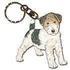 Fox Terrier Wire Keychain Wooden
