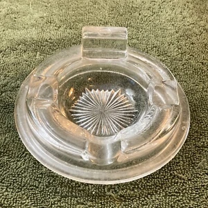 "Cenicero de vidrio transparente pesado Mid Century MCM vintage grande de 5""" - Imagen 1 de 8