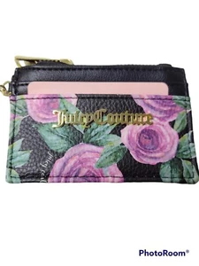 NWT Juicey Couture Moody Garden Black Floral Unchain My Heart Coin Card Case - Picture 1 of 6