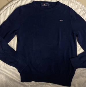 Vineyard Vines Sweater Youth Blue Classic Crewneck Boys Sz L 16 - Picture 1 of 5