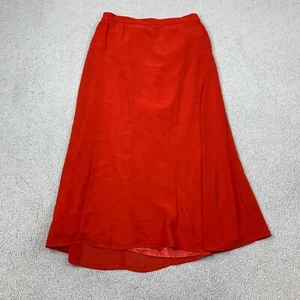 Tally Taylor A-Line Skirt Women's Size 12 Red Elastic Waist Pleated Polyester - Picture 1 of 7
