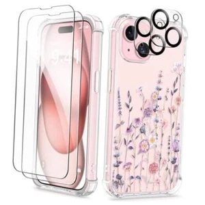  for iPhone 15 Case, [5 in 1] with for iPhone 15 (6.1 inch) Floratopia/Colorful - Picture 1 of 7