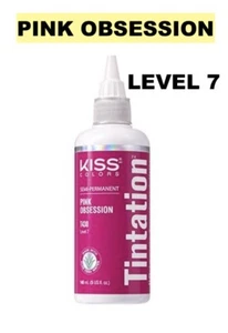 KISS TINTATION Semi-Permanent Hair Color 5 fl oz PINK OBSESSION T430 Level: 7 - Picture 1 of 1