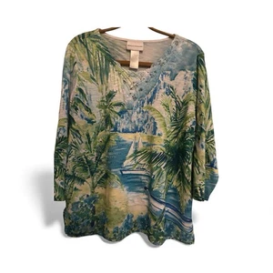 Alfred Dunner Damen Mehrfarbig Tropical Cottage Kern Verzierte Nieten Spitze L - Bild 1 von 9