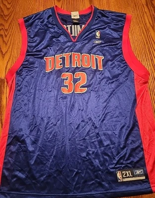 Detroit Pistons Richard Rip Hamilton Jersey #32 Adult Sz 2XL NBA Reebok Blue - Image 1 of 4