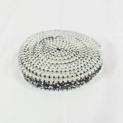 💎 Rhinestone Silver Ribbon Roll 2 Yards x ½” – Self-Adhesive Bling Trim - Image 1 of 4