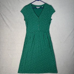 Boden Damen Gr. US 10 R Midi Sommerkleid Taschen grün gepunktet Landhaus - Bild 1 von 12