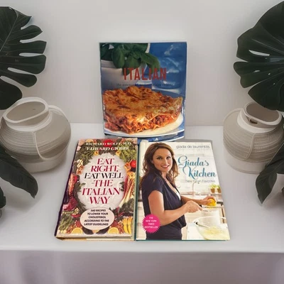Lot of 3 Italian Cookbooks — Giada Mediterranean Heart Classic Healthy Recipes - Image 1 of 4