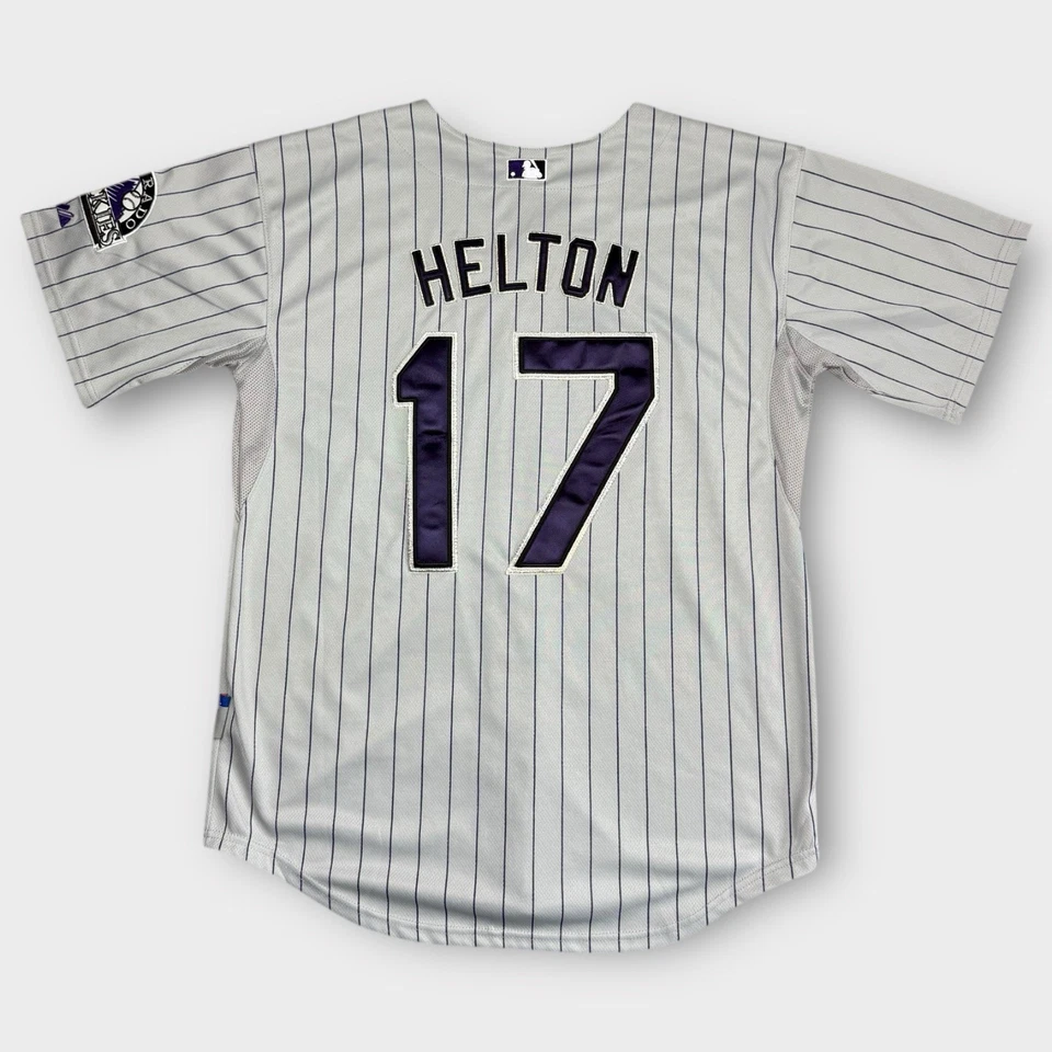 Camiseta Colorado Rockies Todd Helton #17 Majestic Auténtica MLB Talla 50 Cool Base Foto 1 de 4