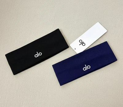 Alo Yoga Headbands 2 Pack Black & Navy NWT Soft Stretchy Athletic Workout Unisex - Image 1 of 4