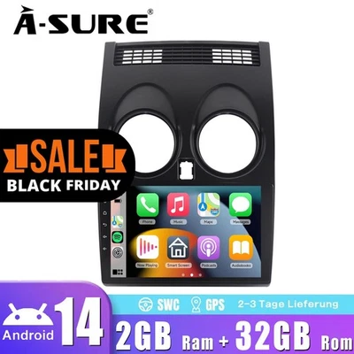 2+32G Für Nissan Qashqai J10 2007-2015 Android 14 Carplay Autoradio GPS Nav WIFI - Bild 1 von 4