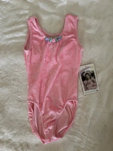 Leotardo de terciopelo rosa A Wish Come True talla 8-10 nuevo con etiquetas - Imagen 1 de 2