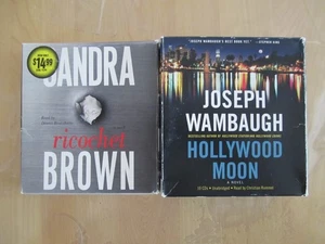 Hollywood Moon by Joseph Wambaugh & Ricochet by Sandra Brown Audio Book Cd's - Picture 1 of 2