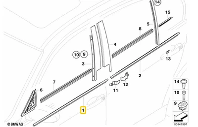 Tapicería cromada puerta delantera izquierda bmw e90 original bmw 51337119981 Foto 1 de 3