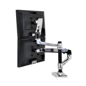 Ergotron LX Dual Stacking Arm Two Monitor or Laptop & Monitor Mount 45-248-026 - Picture 1 of 9