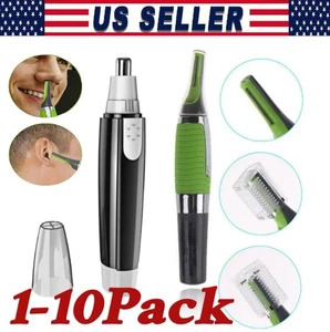 Hot Men Nose Ear Face Neck Eyebrow Hair Mustache Beard Trimmer Shaver Clipper - Picture 1 of 17