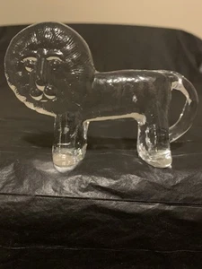 Kosta Boda Vintage Swedish Blown Glass Lion Paperweight/Figurine - Picture 1 of 13