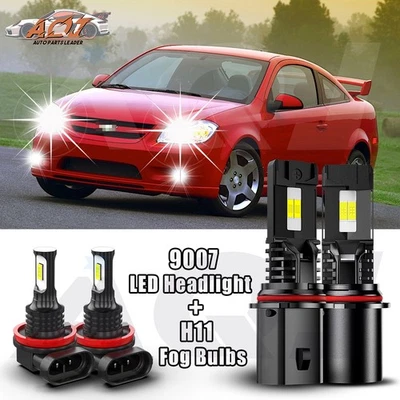 For Chevrolet Cobalt 2005-2010 6000k Super White LED Headlight + Fog Bulbs - Image 1 of 4