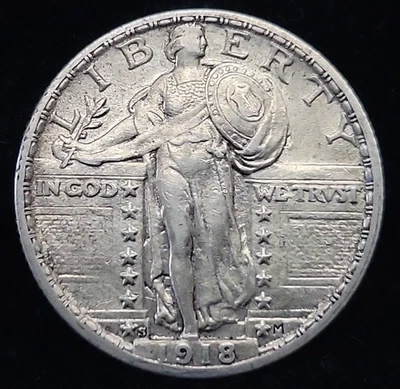1918 S Standing Liberty Quarter SLQ 25c | Nice Coin | See Pics - Image 1 of 4