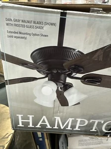 Hampton Bay Glendale III 52" LED Indoor Matte Black Ceiling Fan with Light - Picture 1 of 3