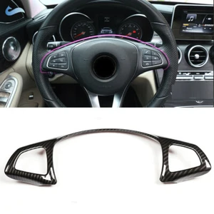 Cubierta del volante de fibra de carbono para Mercedes Benz C E GLC CLA Clase W205 X253 - Imagen 1 de 6