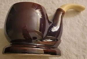 Vintage Ceramic Pottery Pipe Planter Novelty Brown Ceramic  - Picture 1 of 4