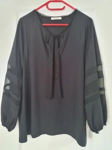 Dorothee Schumacher-black jersey cotton/silk blouse.Size 6,fits UK 14/16/18.New. - Picture 1 of 12
