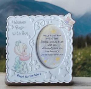 Precious Moments⭐️Wishes Photo Frame Home Decor 1998 Enesco 3”x2.5” Pic C16-1628 - Picture 1 of 17