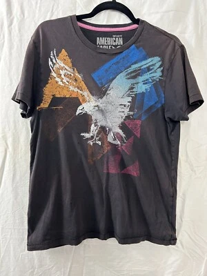 Camisa American Eagle Adulto Mediana Marrón Gráfico Manga Corta Logo Grande Foto 1 de 4