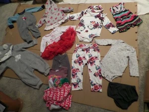 BUNDLE OF 14 BABY GIRL CLOTHES SIZE 9-18 MO. - Picture 1 of 6