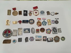 Soviet vintage , collectibles Badges of the 40 pieces of different subjects . - Picture 1 of 7