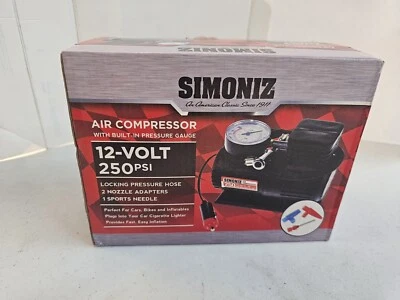 Compresor de aire Simoniz 250 PSI 12 voltios con manómetro incorporado  Foto 1 de 4