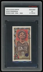 Scoot Henderson 2023 Topps Allen & Ginter Mini 1st Graded 10 Rookie Card RC #265 - Imagen 1 de 1