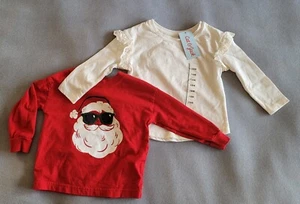 Camicie a maglia CAT&JACK/CARTERS a maniche lunghe per neonati vacanze/natali -- taglia 18 mos-NUOVE! - Foto 1 di 12
