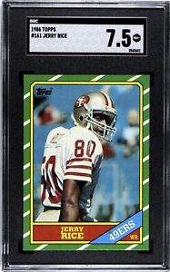 1986 Topps Football Card #161 Jerry Rice Rookie RC SGC 7.5 NM+ Centered