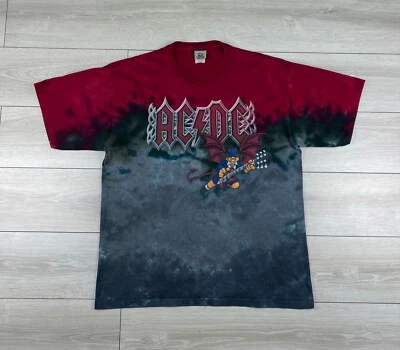 Camiseta rara azul líquido AC/DC vintage anos 90 tamanho GG - Imagem 1 de 4