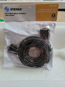 STEREN 25 FT DB15 MALE TO MALE VGA CABLE 506-074 - Picture 1 of 6