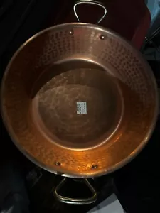 NEW Mauviel 1830 M'Passion Hammered Copper Jam Pan With Brass Handles 9.45 Quart - Picture 1 of 9