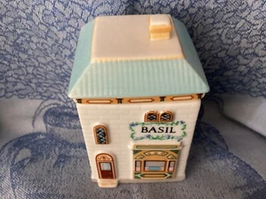 1989 Lenox Spice Village basil Spice Jar & Lid Porcelain Handcrafted Vintage - Picture 1 of 5