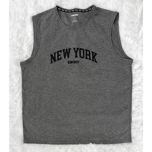 DKNY New York Mens Gray Sleeveless Large Quick Dry 40+ UPF Tank Top Active Top - Picture 1 of 6