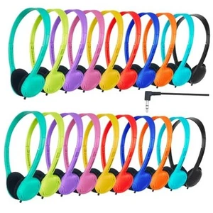 30 Pack Class Set Headphones for Kids Students School 30 Pack Mixed Colors - Picture 1 of 7